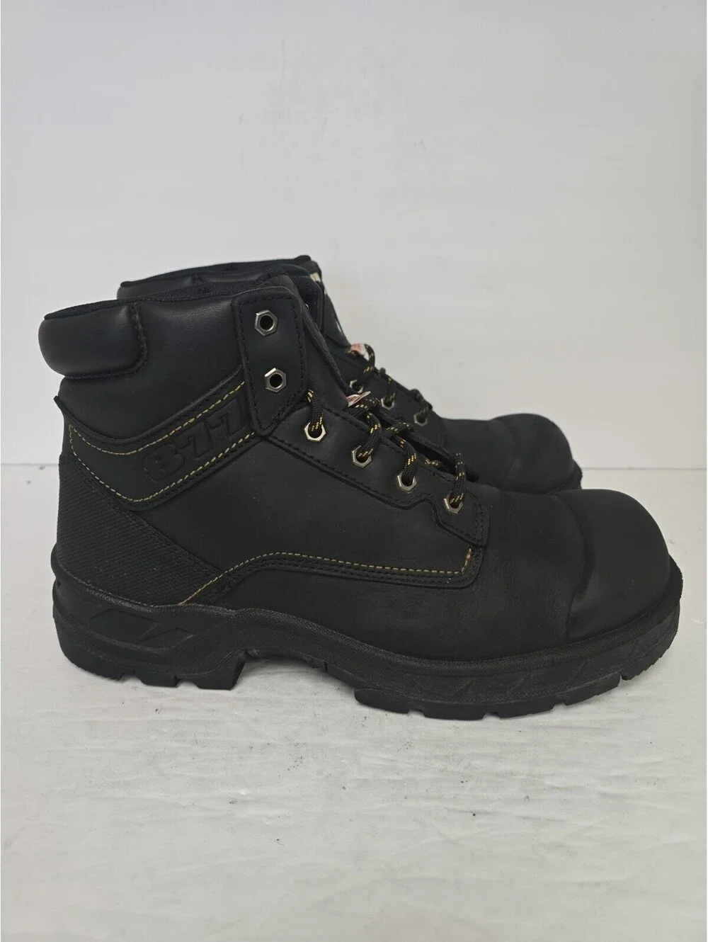 Dakota Men's 6'' 877 Steel Toe Steel Plate Work Boots Black Leather Size 12M